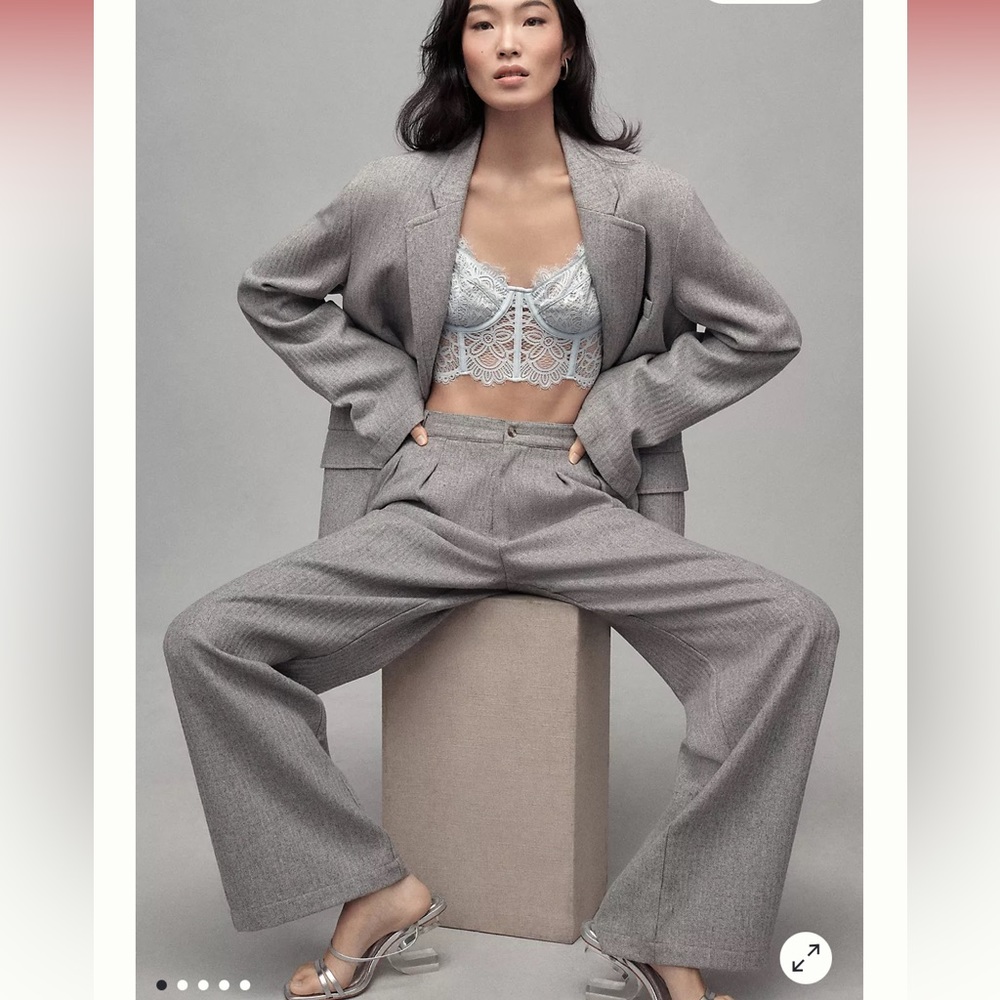 Anthropologie Gray Oversized Blazer